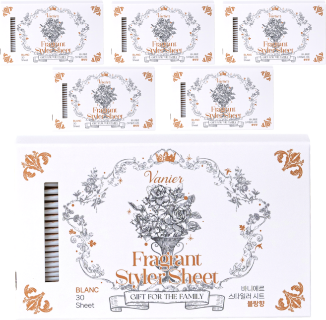 바니에르 향기 부스터 의류관리기시트 스타일러 블랑향 개별포장 30p, 30개입, 6개