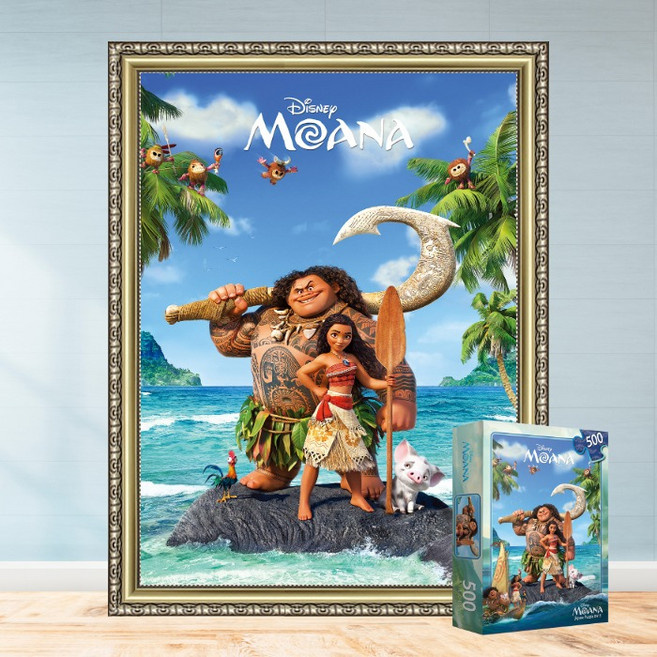 모두의취미 모아나 바다를 지키는자 500피스 디즈니 직소퍼즐, 1개, 액자세트(댄디골드)