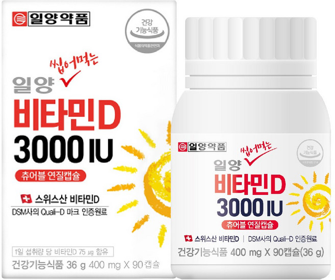일양약품 일양 씹어먹는 비타민D 3000IU, 1개, 36g