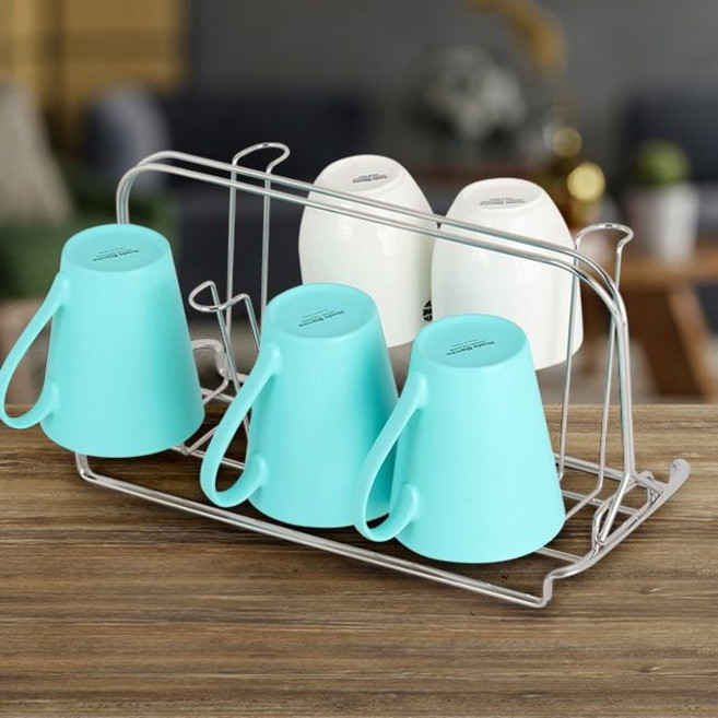 컵걸이(8p) 거치대 받침 홀더 정리대 꽂이 스텐 대형, 1개