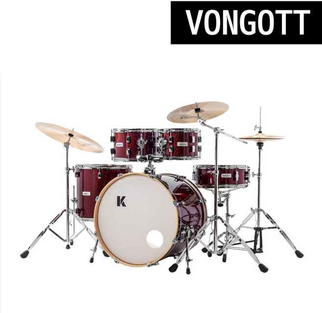 VONGOTT V1 K Poplar 5기통 드럼세트, Red Sparkle, 1개