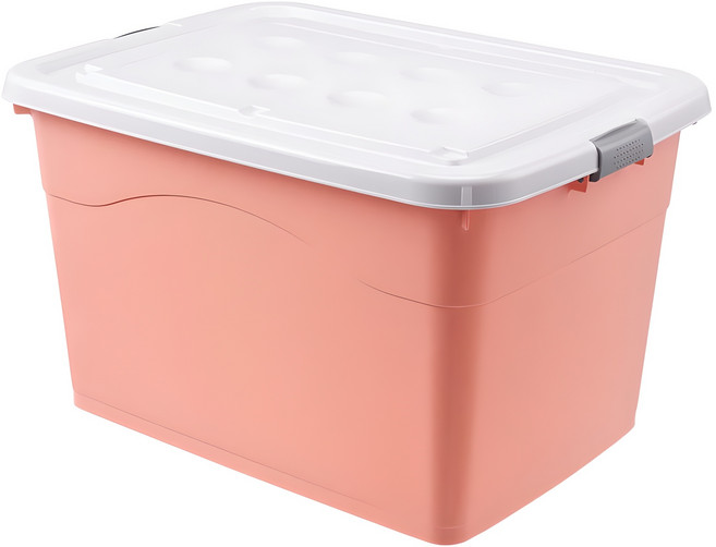 CKLIVING 특대형 플라스틱 리빙박스 대용량 수납정리함, 코랄, 1개