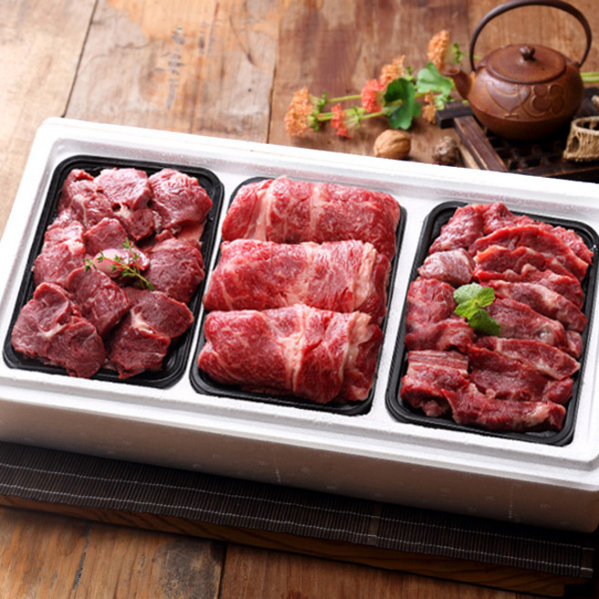 [푸토리] [名品]횡성한우 구이선물세트 1.8kg(등심 600g+안심 600g+특수부위 600g) [1등급이상], 단품