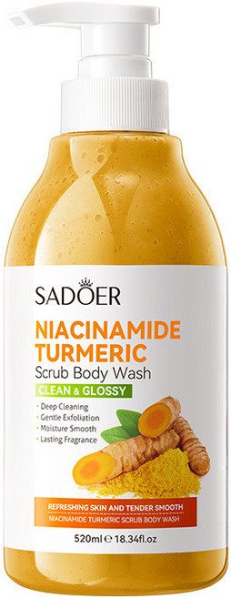 SADOER 煙酰胺薑黃磨砂沐浴露, 1個, ，購買即默認免責聲明且承擔責任]