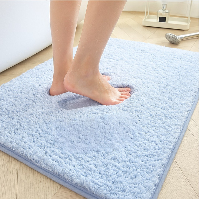 벤스투 먼지없는 세탁가능 미끄럼방지 주방 욕실 발매트, 라이트 블루