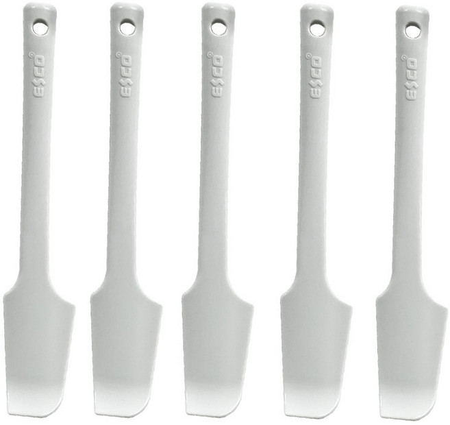 [에스코 ESCO] 통실리콘 알뜰주걱 스파츌라 베이킹 헤라 주방 볶음주걱 스푼, 화이트, 1세트, 소 5개