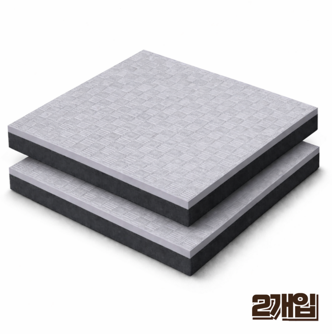 홈앤힐링 두꺼운 체육관 매트 100x100cm 25T 대형 퍼즐매트, 2개, 블랙/그레이(양면)