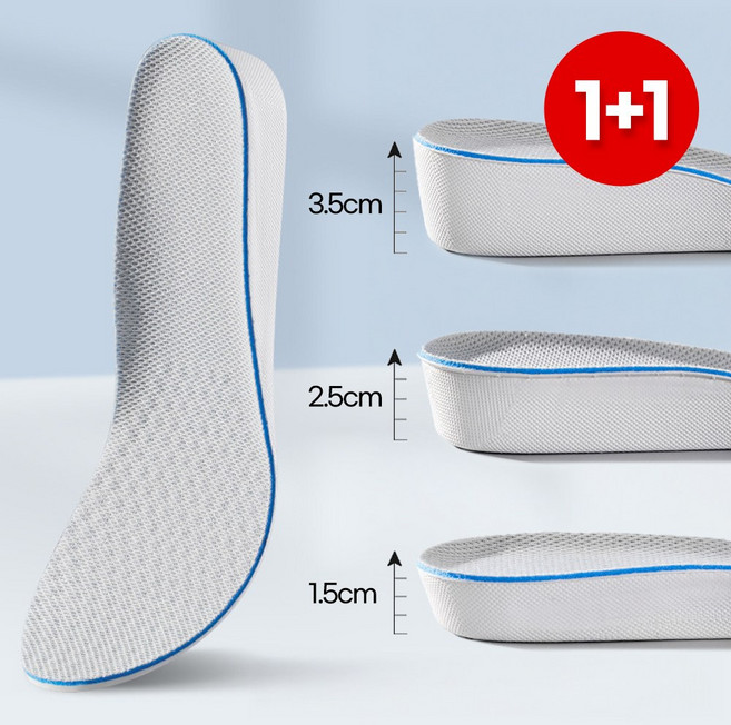 요거꾹 1+1 남녀공용 통기성 뛰어난 키높이 메쉬 깔창 1.5cm 2.5cm 3.5cm
