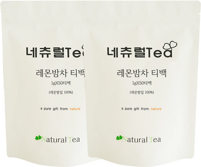 네츄럴티 레몬밤 허브차 50티백 2개 총100티백, 50개입, 50g