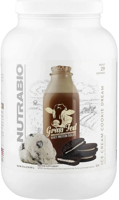 새해 건강을 선물하세요 NutraBio 목초 사육 분리유청단백질 아이스크림 쿠키 드림 맛 907g(2lb) 특별관리진행, NutraBio목초사육분리유청단백질아이스크림쿠키드림맛9, 907g, 1개 - 쿠팡