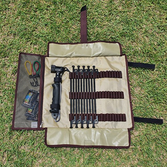 캠핑 단조팩 10개 망치 가방 세트, 블랙 30cm 10개 세트