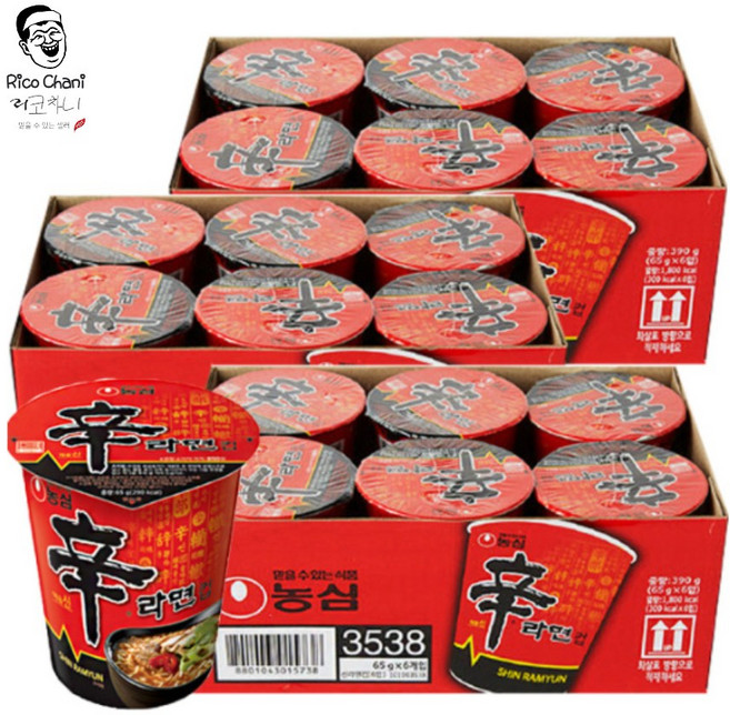 리코차니몰 농심 신라면 소컵 65G*6입, 3박스