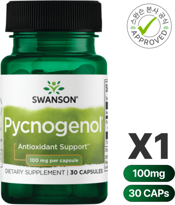 스완슨 울트라 피크노제놀 100mg 30캡슐 1개, 30개입, 30정