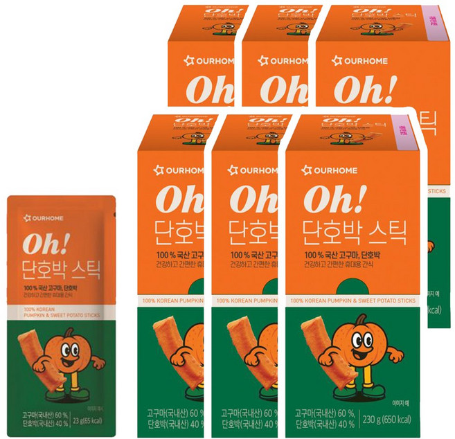 아워홈 Oh! 단호박 스틱, 60개, 23g