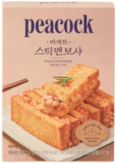 피코크 바게트 스틱 멘보샤 냉동, 280g, 2개