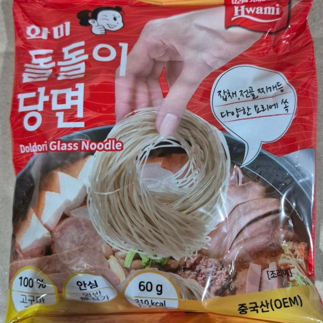 화미 돌돌이 당면 60g 일반당면 찰당면 잡채당면 당면사리 면사리, 1개