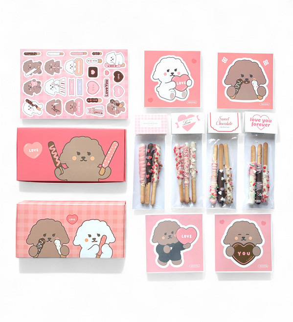 파베글라스 모카몽 막대과자 만들기 세트, 1세트, 모카몽 핑크 막대과자 만들기 세트