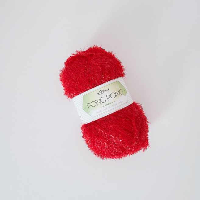 [유리별] 퐁퐁 수세미 실 90g, 08 빨강, 1개