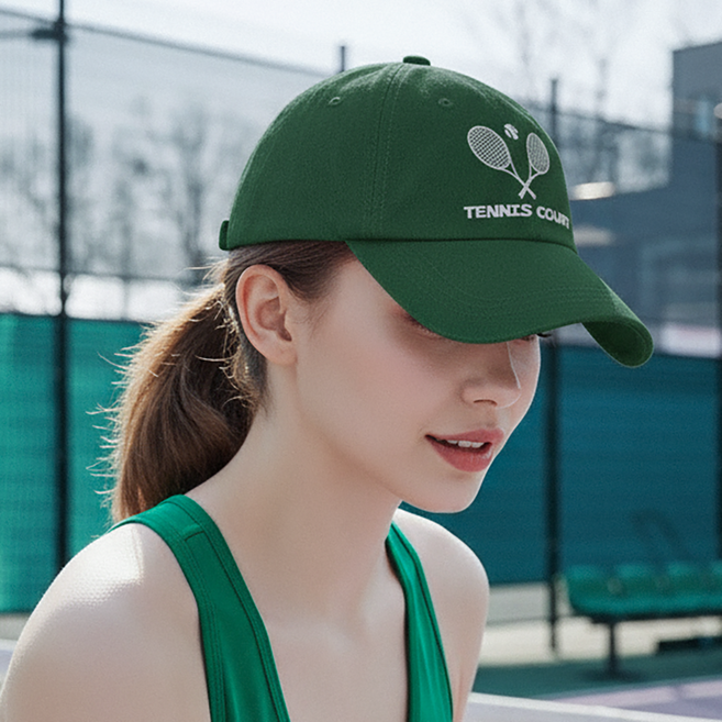팸드님 남녀공용 테니스 라켓 로고 야구모자