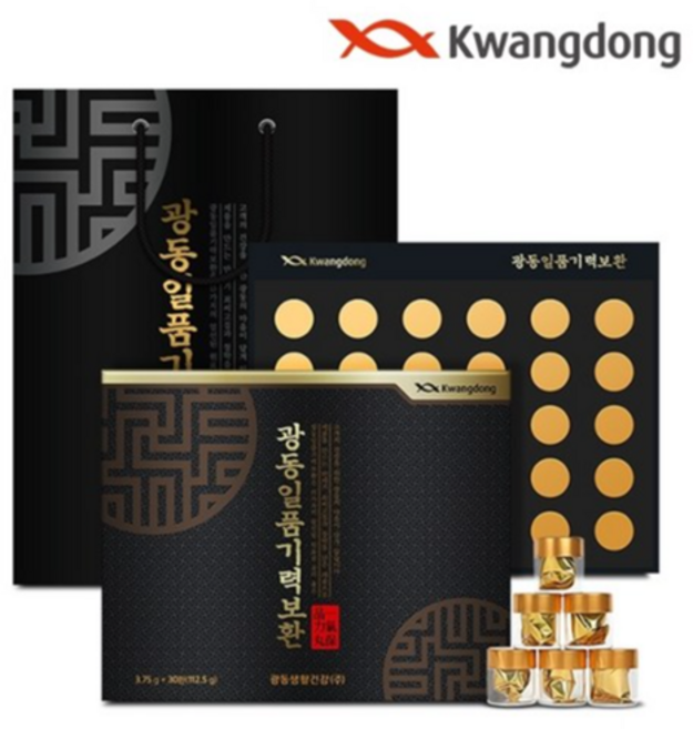 광동 일품기력보환 60환 + 쇼핑백 세트, 112.5g, 3개