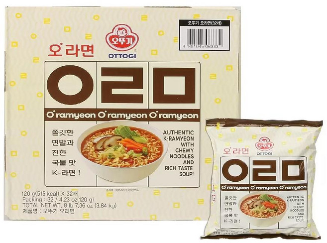 오뚜기 오라면 32개 120g 1세트 1세트, 5세트