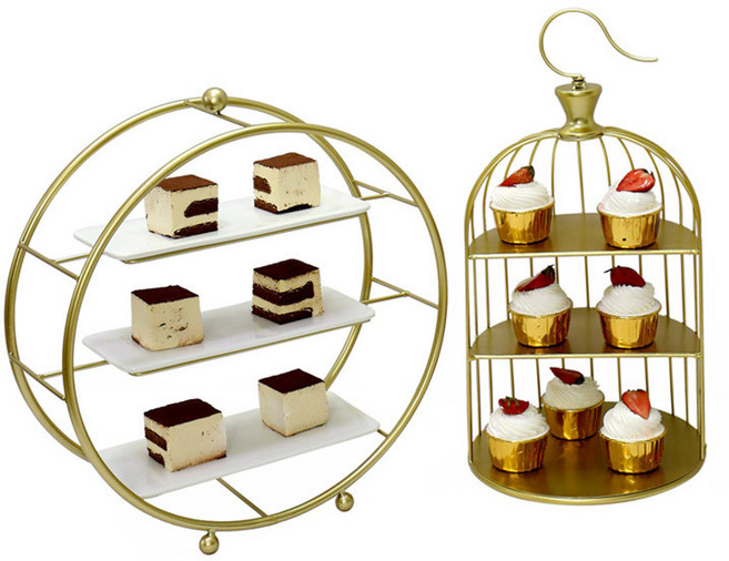 코스토프 에프터눈티 케이크스탠드 플레이팅 케익받침 3단접시, 1개, 화이트케이지S