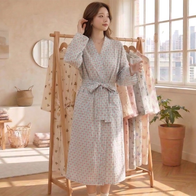 빅사이즈 여성 가운 홈웨어 9종 오버핏 잠옷 파자마 세트 골프가운