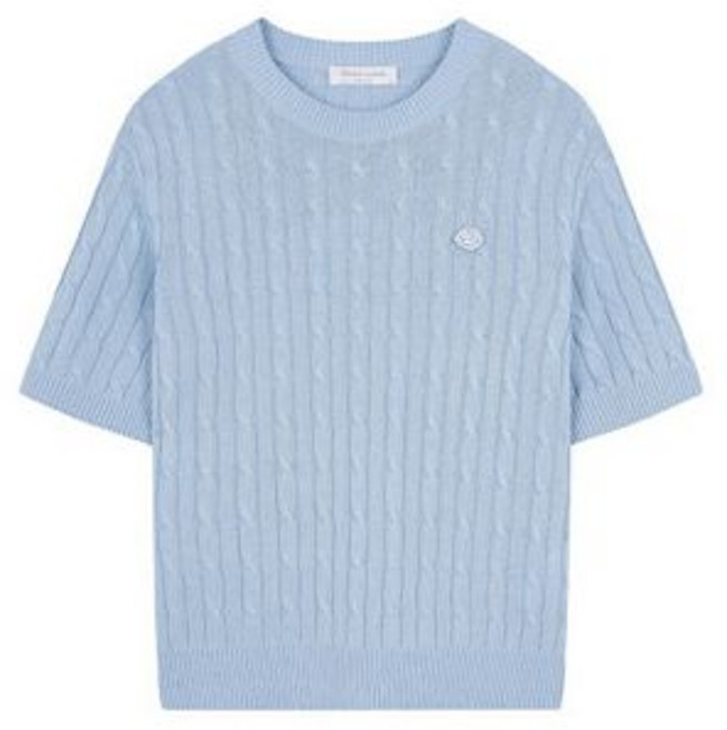 폴햄 여성 원더쿨 케이블 반팔 니트 라이트 블루SH 2014000