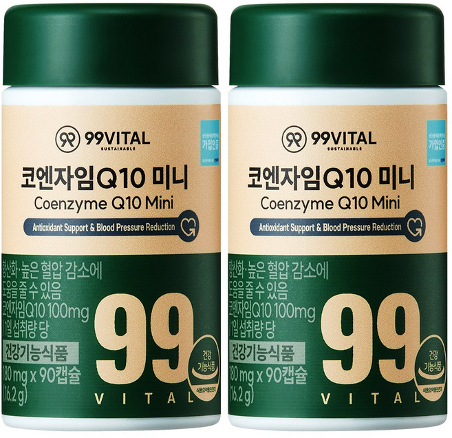 99바이탈 코큐텐 코엔자임Q10 미니, 2개, 90정