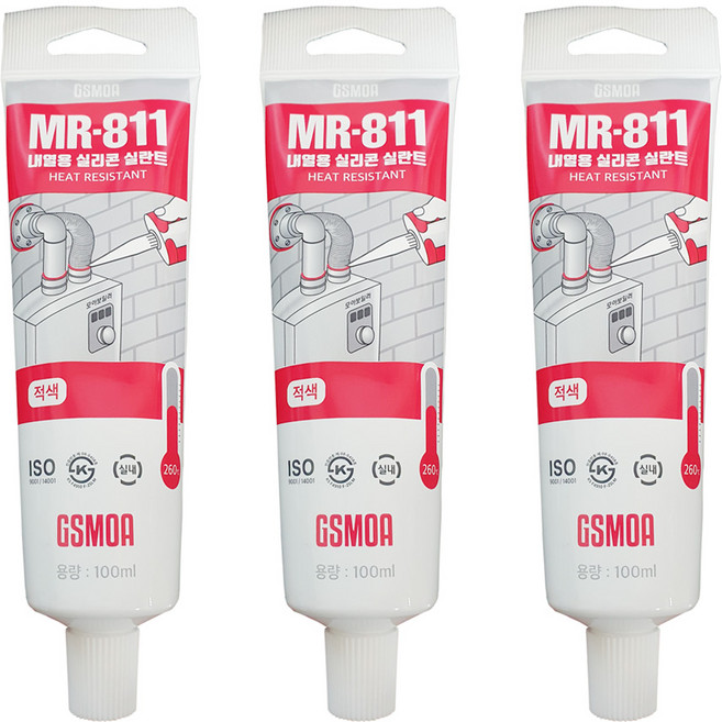 MR811 내열용실리콘 100ml / 보일러 렌지후드 연통 내열용 고온 고열 실란트, 회색, 1개