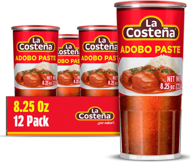 라 코스테냐 아도보 페이스트 유리병 8.25 Oz 12팩 La Costeña Adobo Paste - Adobo Seasoning with Guajillo Chiles - M