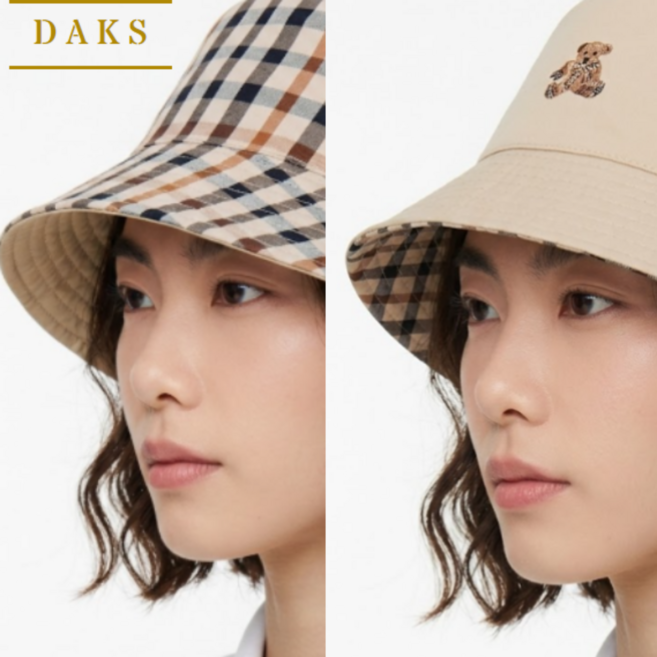 [닥스]여성 양면 벙거지 모자 쁘띠곰돌이 로고 면 버킷햇 /선물포장