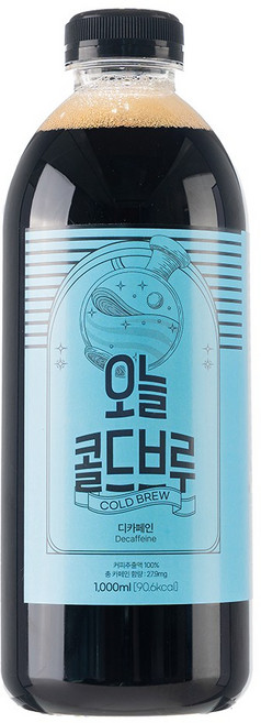 오늘 디카페인 콜드브루 더치커피 원액, 콜롬비아 디카페인, 1L, 1개, 1개입