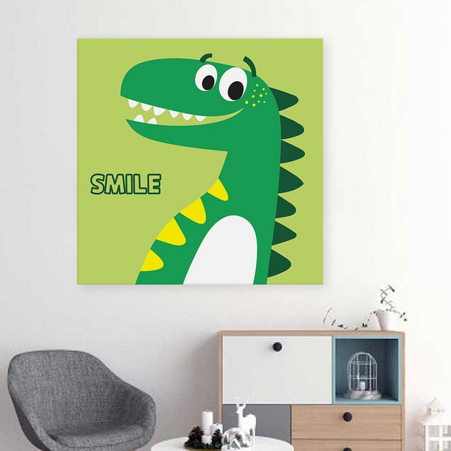 아란아트 아이방 인테리어 동물그림 액자 토끼그림 코끼리그림 부엉이그림, 42 스마일 공룡