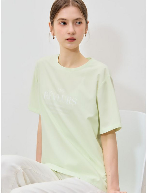 리스트 포레스트 쿨 레터링 라운드넥 블라우스 택가격 138000원