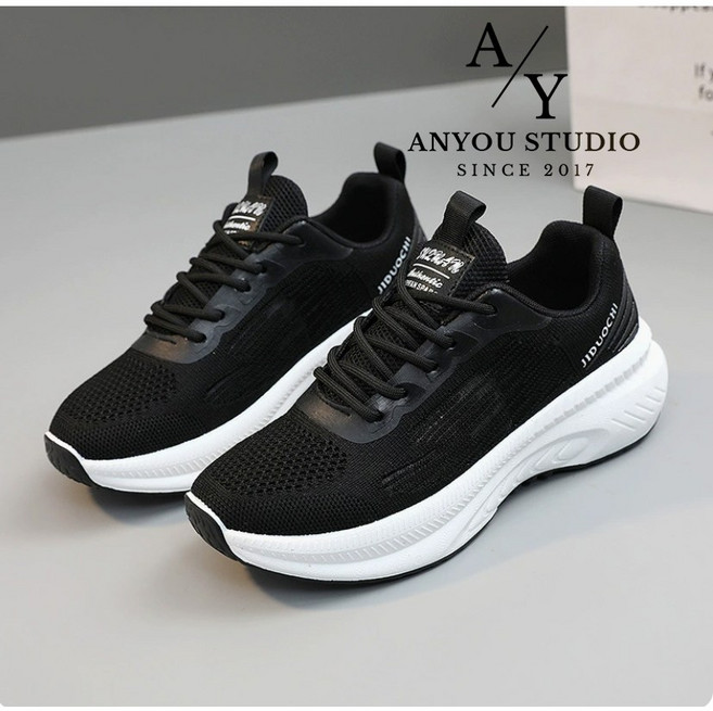 ANYOU 여성 운동화 키높이 스니커즈 워킹화 런닝화 화이트 슈즈