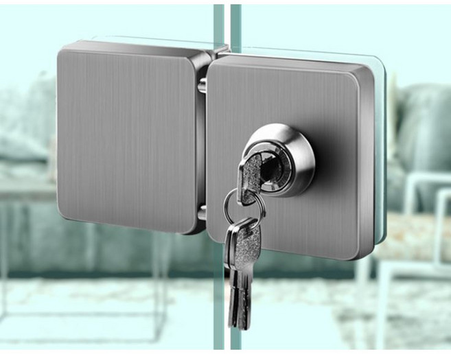 무타공 유리자물쇠 잠금장치 유리열쇠 GSL-06K, 1개