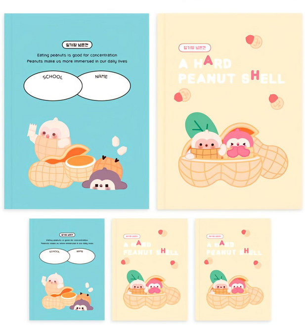 다다 소소펀 초등 저학년 일기장 넓은칸 노트, 랜덤발송, 5개