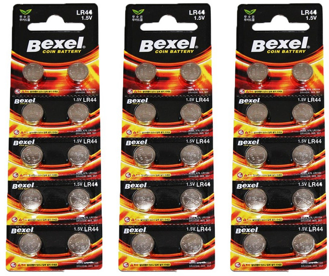 벡셀 LR44 건전지 AG13 코인전지, 3세트, 10개입
