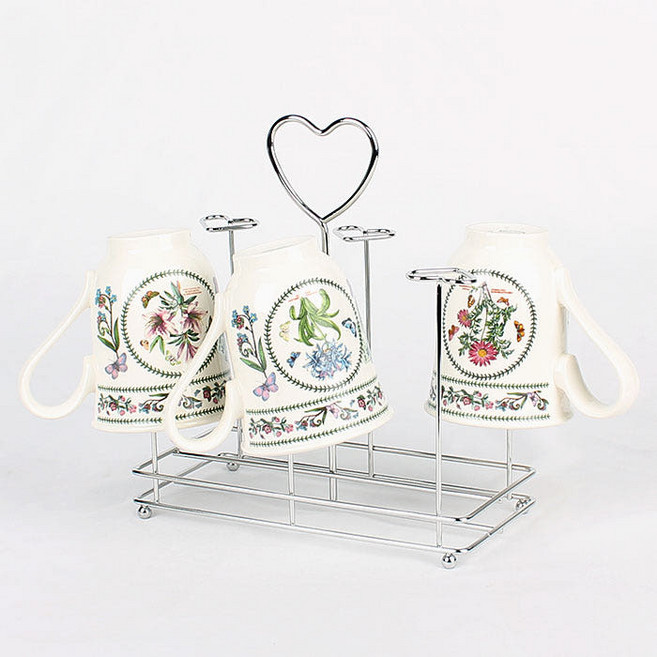 스텐 하트 4P 6P 머그잔걸이 컵정리대 컵걸이, 1개