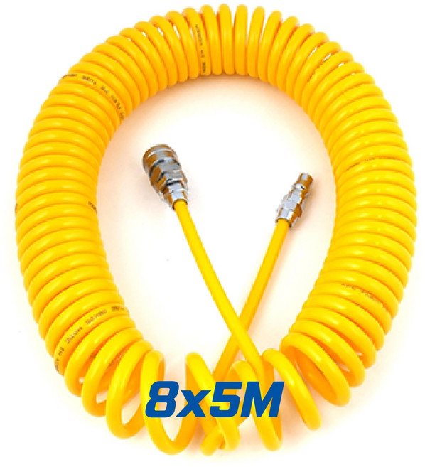 국산 코일에어호스 노랑 / 블루(특A급) 에어줄 타카호스 콤프레샤호스 에어호수 컴프레셔, 1개