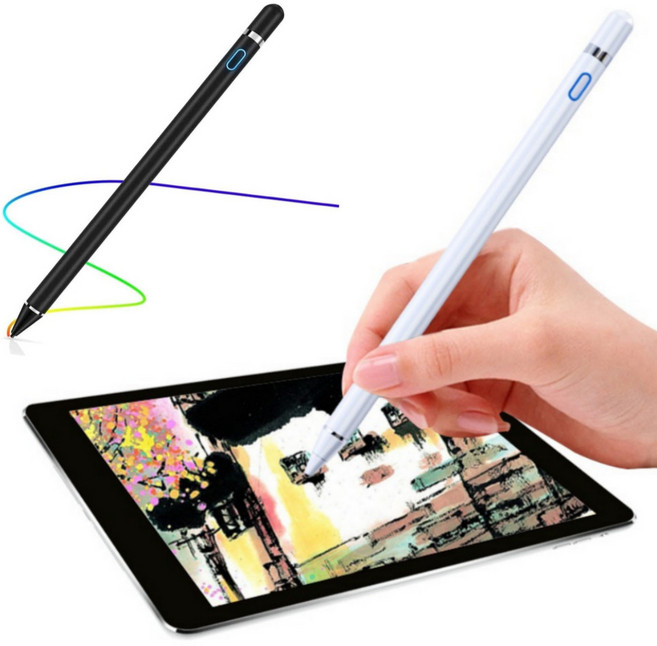 삼성 갤럭시탭 어드밴스2 10.1 SM-T583 advenced2 호환 정전식 터치펜 S펜슬 초미세 아이친구, 1개, 블랙