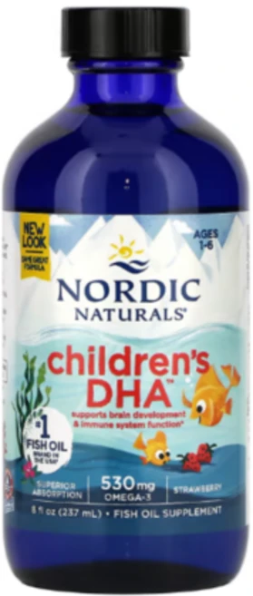 노르딕 내추럴 어린이용 DHA 만 1~6세 딸기 530mg 237ml(8fl oz), 1개, 기본 - 쿠팡