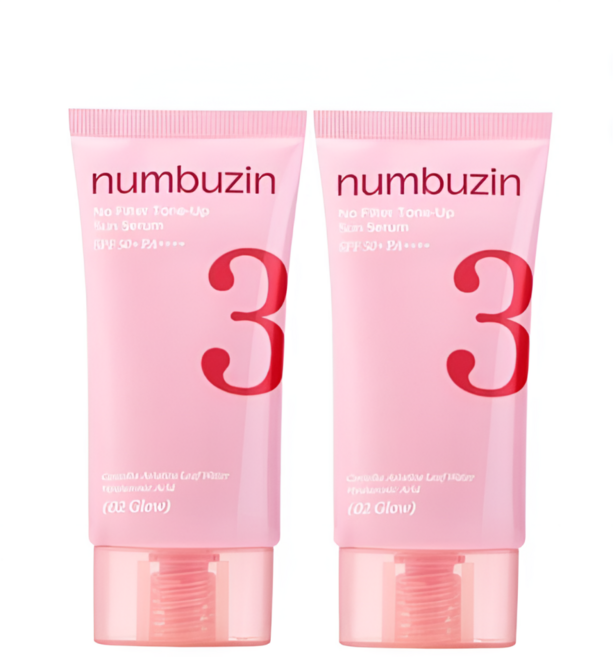 넘버즈인 3번 도자기결 톤업베이지 선크림 글로우 파데프리 톤업크림, 50ml, 2개
