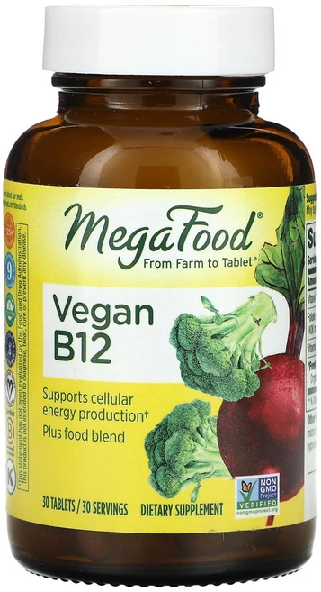 메가푸드 비건 B12 30정, 기본, 1개 - 쿠팡