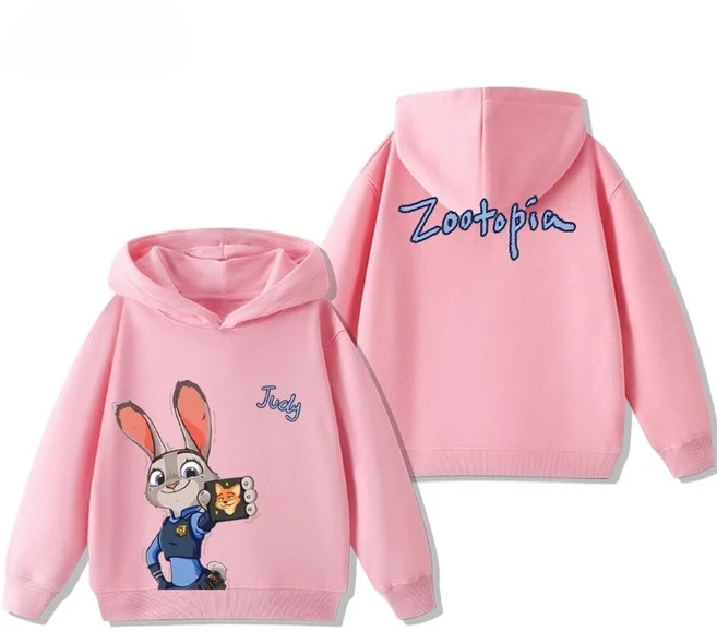 Zootopia 공동 브랜드 아동복 만화 토끼 주디 닉 아동용 후드티 가을 겨울 따뜻한 상의, 06 100, 21 4