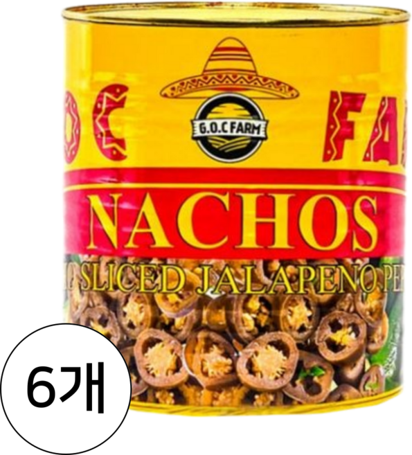 지오씨팜 할라피뇨 슬라이스, 3kg, 6개