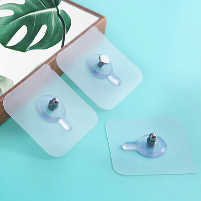 부착식 투명 벽걸이 후크 무타공 행거 욕실 선반 매직, 후크 6mm, 1개