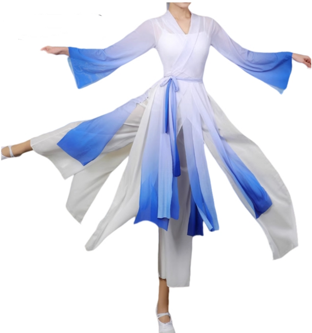 쌍천 공연 무용복 고전무용 의류 연습복 예술 전통 부채춤 여성 댄스복 세트