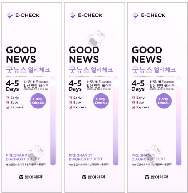 동아제약 굿뉴스 얼리체크 임신테스트기, 3개